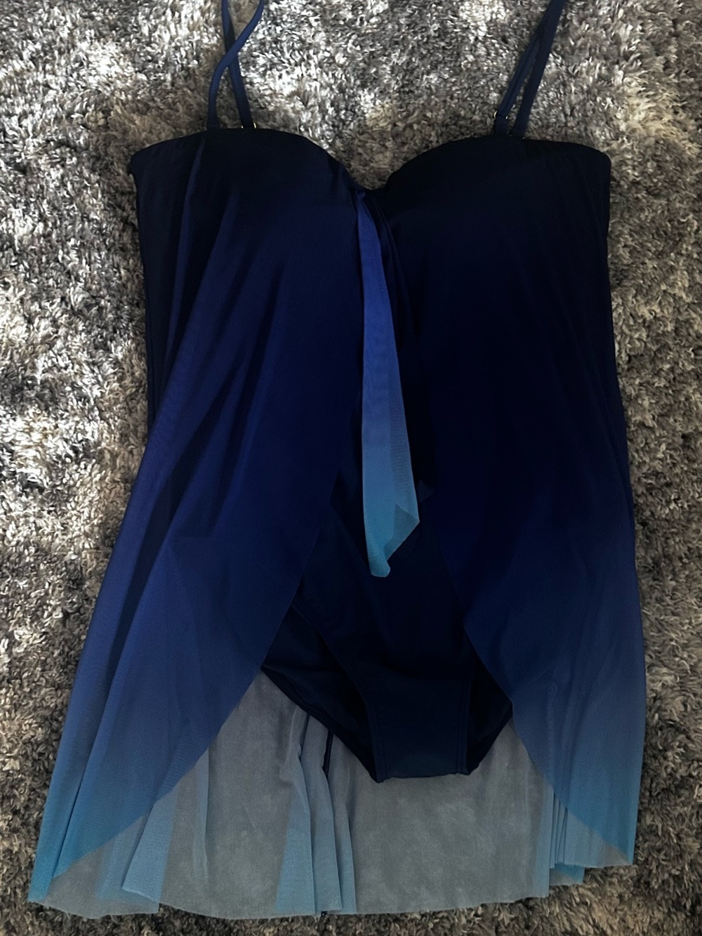 NWT Women’s Island Waves Navy Swimsuit w/Ombre Overlay
